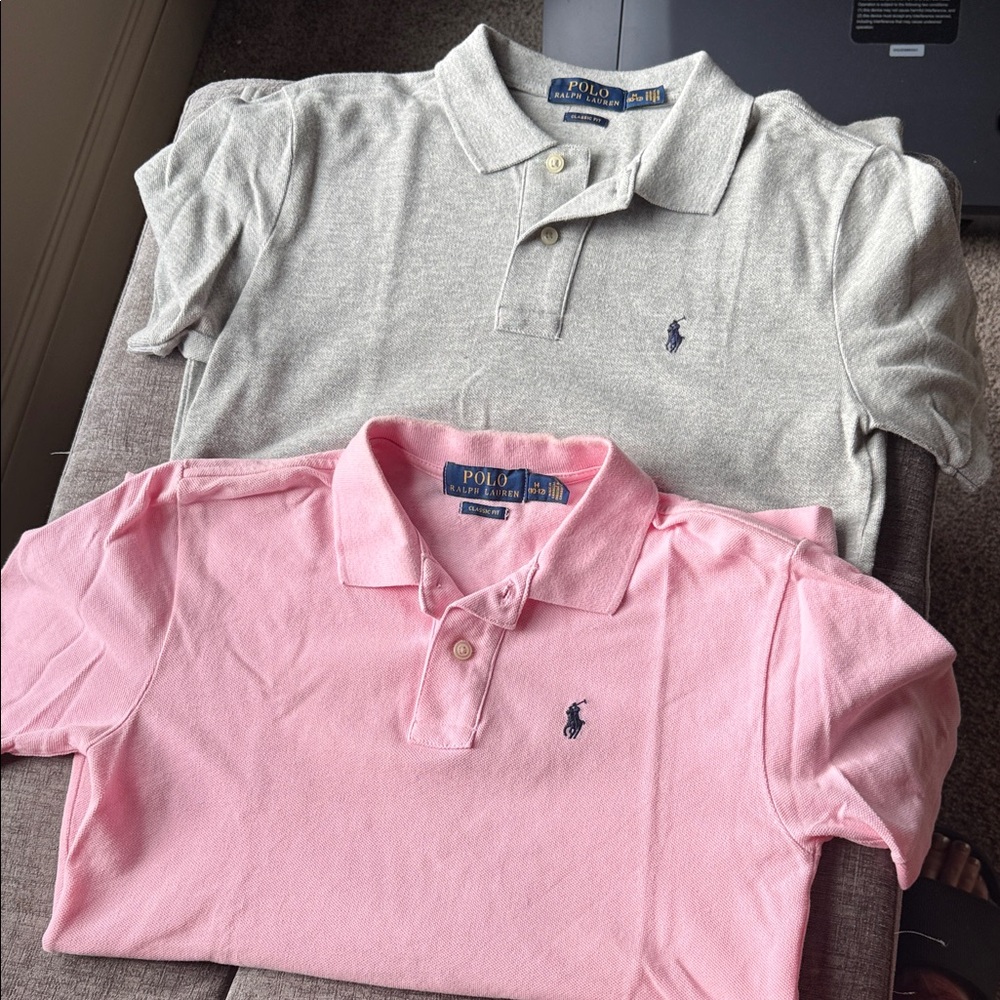 Polo by Ralph Lauren Kids' Polo Shirts in Pink and Gray